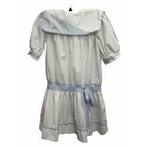 The Beaux Age Vintage Girls White Sailor Dress Size 8 Preowned